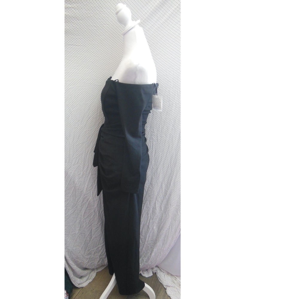 NWT..Xscape Black Off-Shoulder Long Sleeve Evening Gown - Picture 8 of 16